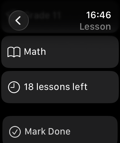 Apple Watch quick lesson completion screen